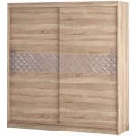 Set Dormitor Dome 3-20, Sonoma, Dulap 200 cm, Pat 160×200 cm, 2 noptiere, comoda - imagine 8