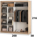 Set Dormitor Dome 3-20, Sonoma, Dulap 200 cm, Pat 160×200 cm, 2 noptiere, comoda - imagine 9