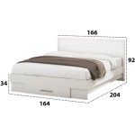 Set Dormitor Dome 3-20, Sonoma/Alb, Dulap 200 cm, Pat 160×200 cm, 2 noptiere, comoda - imagine 8
