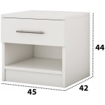 Set Dormitor Dome 3-20, Sonoma/Alb, Dulap 200 cm, Pat 160×200 cm, 2 noptiere, comoda - imagine 6