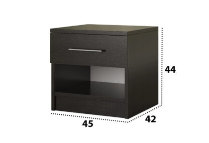 Set Dormitor Dome 3-20, Sonoma/Wenge, Dulap 200 cm, Pat 160×200 cm, 2 noptiere, comoda - imagine 8