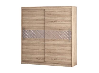 Set Dormitor Dome 3-20, Sonoma/Wenge, Dulap 200 cm, Pat 160×200 cm, 2 noptiere, comoda - imagine 10