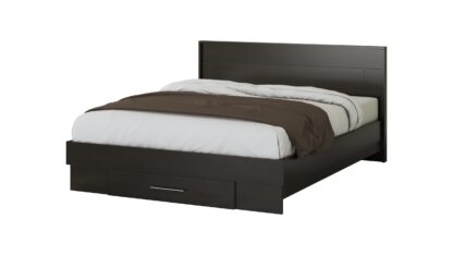 Set Dormitor Dome 1-20, Wenge, Dulap 200 cm, Pat 160×200 cm, 2 noptiere, comoda - imagine 3
