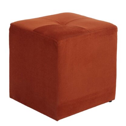 Taburet Cool, caramiziu, stofa, 36x35x35 cm