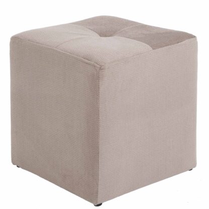 Taburet Cool, crem, stofa, 36x35x35 cm
