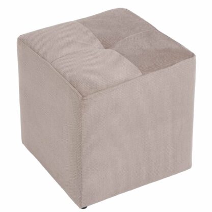 Taburet Cool, crem, stofa, 36x35x35 cm - imagine 3