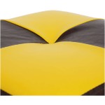 Taburet Cool, maro/galben, piele ecologica, 36x35x35 cm - imagine 2