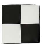 Taburet Cool, negru/alb, piele ecologica, 36x35x35 cm - imagine 2