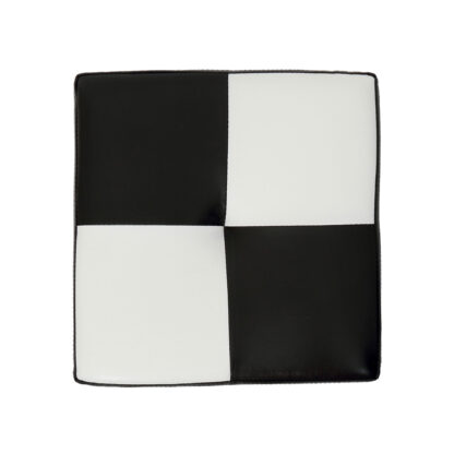 Taburet Cool, negru/alb, piele ecologica, 36x35x35 cm - imagine 2