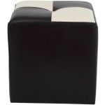 Taburet Cool, negru/crem, piele ecologica, 36x35x35 cm - imagine 2