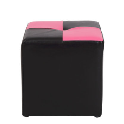Taburet Cool, negru/roz, piele ecologica, 36x35x35 cm - imagine 5
