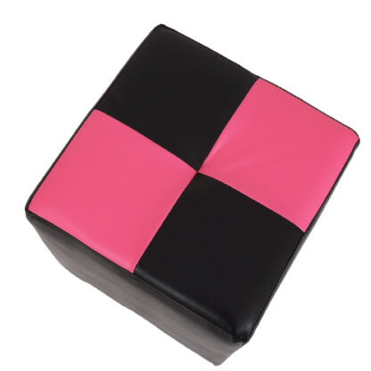 Taburet Cool, negru/roz, piele ecologica, 36x35x35 cm - imagine 6