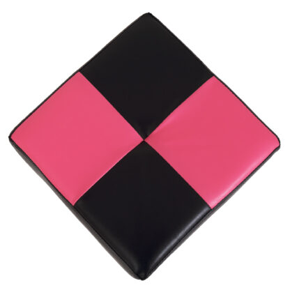 Taburet Cool, negru/roz, piele ecologica, 36x35x35 cm - imagine 2