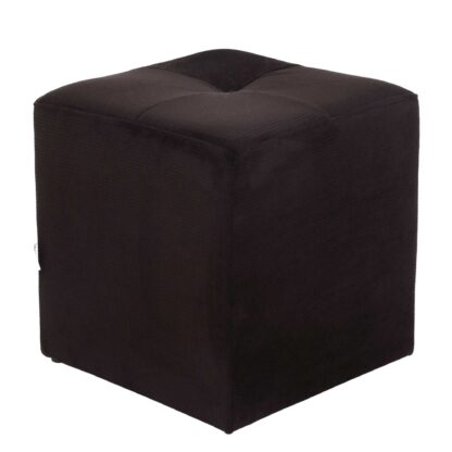 Taburet Cool, negru, stofa, 36x35x35 cm