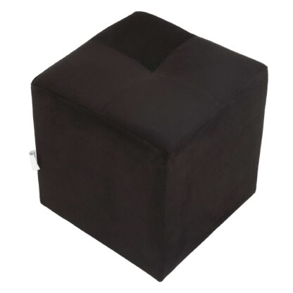Taburet Cool, negru, stofa, 36x35x35 cm - imagine 2