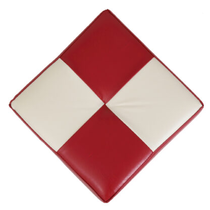 Taburet Cool, rosu/crem, piele ecologica, 36x35x35 cm - imagine 6