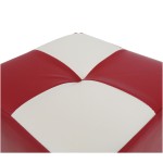 Taburet Cool, rosu/crem, piele ecologica, 36x35x35 cm - imagine 2