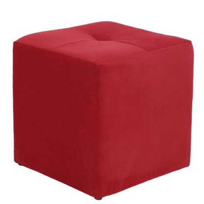 Taburet Cool, rosu, stofa, 36x35x35 cm