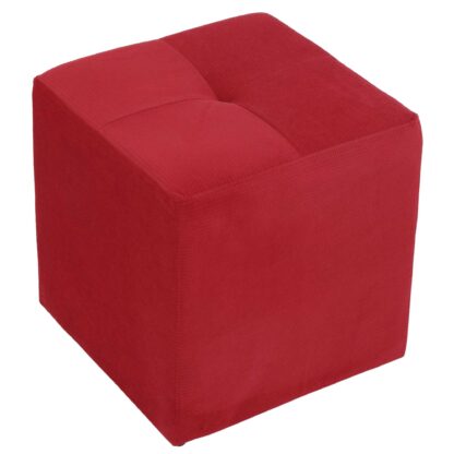 Taburet Cool, rosu, stofa, 36x35x35 cm - imagine 3