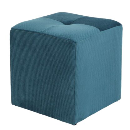 Taburet Cool, turcoaz, stofa, 36x35x35 cm