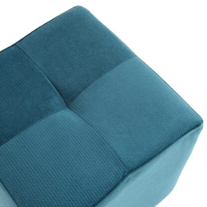 Taburet Cool, turcoaz, stofa, 36x35x35 cm - imagine 4