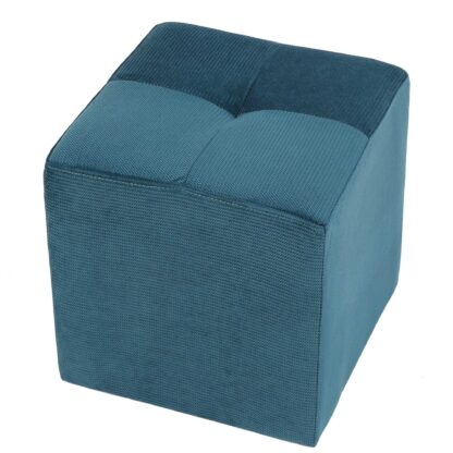 Taburet Cool, turcoaz, stofa, 36x35x35 cm - imagine 2