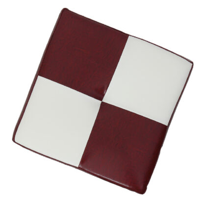 Taburet Cool, visiniu/alb, piele ecologica, 36x35x35 cm - imagine 2
