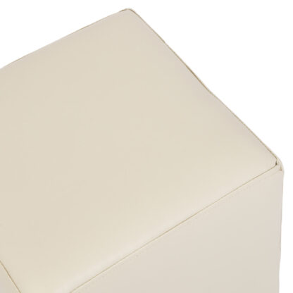 Taburet Cube, crem, piele ecologica, 45x38x38 cm - imagine 4