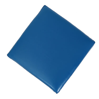 Taburet Cube, albastru, piele ecologica, 45x38x38 cm - imagine 2