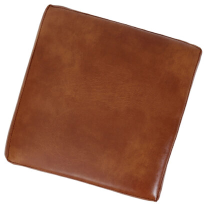 Taburet Cube, cognac, piele ecologica, 45x38x38 cm - imagine 2