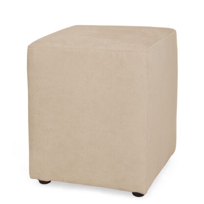 Taburet Cube, crem, stofa, 45x38x38 cm
