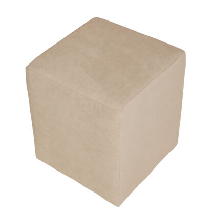 Taburet Cube, crem, stofa, 45x38x38 cm - imagine 2