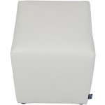 Taburet Cube, alb, piele ecologica, 45x38x38 cm - imagine 4