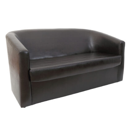 Canapea Tudor, wenge, piele ecologica, 130x68x75 cm