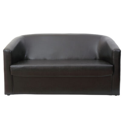 Canapea Tudor, wenge, piele ecologica, 130x68x75 cm - imagine 3
