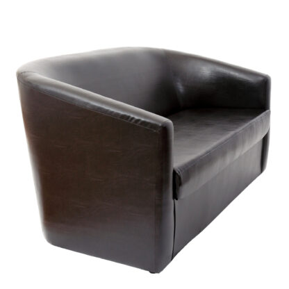 Canapea Tudor, wenge, piele ecologica, 130x68x75 cm - imagine 4