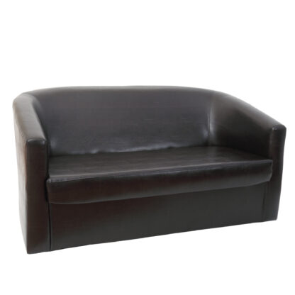 Canapea Tudor, wenge, piele ecologica, 130x68x75 cm - imagine 7