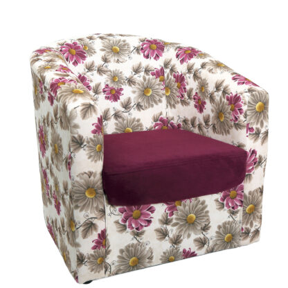 Fotoliu Tudor Floral, mov, stofa, 68x67x75