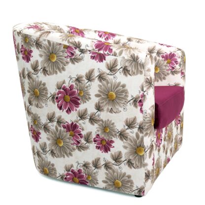 Fotoliu Tudor Floral, mov, stofa, 68x67x75 - imagine 2