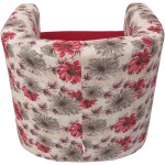 Fotoliu Tudor Floral, rosu, stofa, 68x67x75 - imagine 2