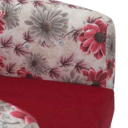 Fotoliu Tudor Floral, rosu, stofa, 68x67x75 - imagine 4