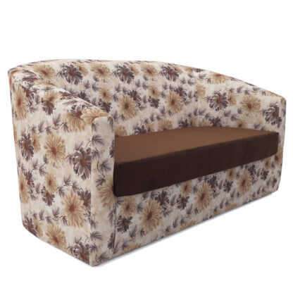 Canapea Tudor Floral, maro, stofa, 130x68x75 cm