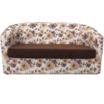 Canapea Tudor Floral, maro, stofa, 130x68x75 cm - imagine 2