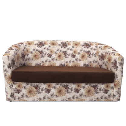 Canapea Tudor Floral, maro, stofa, 130x68x75 cm - imagine 2