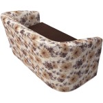 Canapea Tudor Floral, maro, stofa, 130x68x75 cm - imagine 3