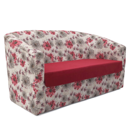 Canapea Tudor Floral, rosu, stofa, 68x130x75 cm - imagine 3