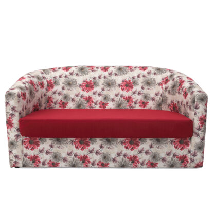 Canapea Tudor Floral, rosu, stofa, 68x130x75 cm - imagine 2
