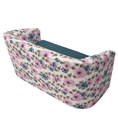 Canapea Tudor Floral, turcoaz, stofa, 130x68x75 cm