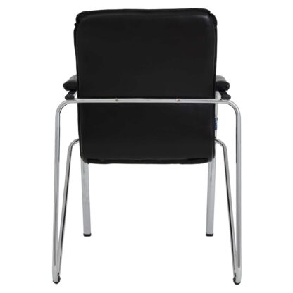 Scaun Ana, piele ecologica, cadru cromat, culoare negru 60x88x58 cm - imagine 5