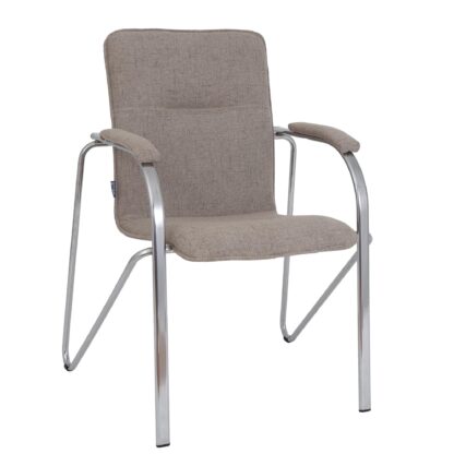 Scaun Ana, stofa, cadru cromat, culoare crem 60x88x58 cm - imagine 3